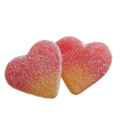 Fruchtgummi extra saure Pfirsichherzen, 1kg Beutel - Yummi Yummi®