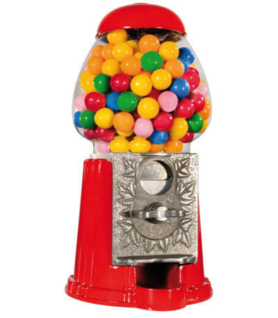 Kaugummiautomat 23cm aus Metall mit Glasbehälter inkl. 3 x 250g Kaugummikugeln - Sweet Stories®