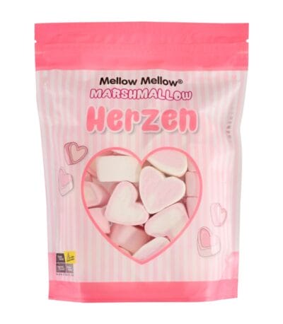 Mellow Mellow® Marshmallow-Herzen-Standbeutel 125g - MellowCompany