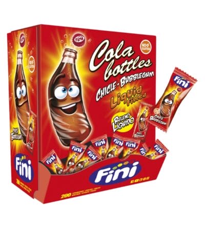 Fini Bubble Gum Colabottles – 200 Stück – im Displaykarton