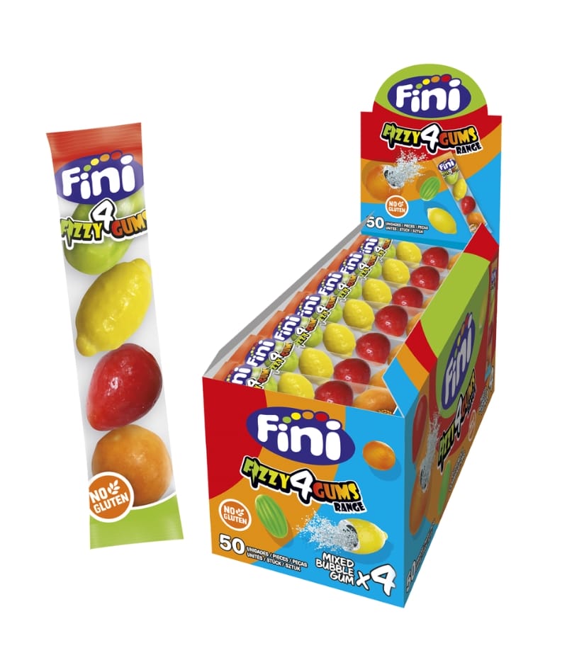 Fini Bubble Gum Strips Fruit-Mix 50 x 4 Stück im Displaykarton
